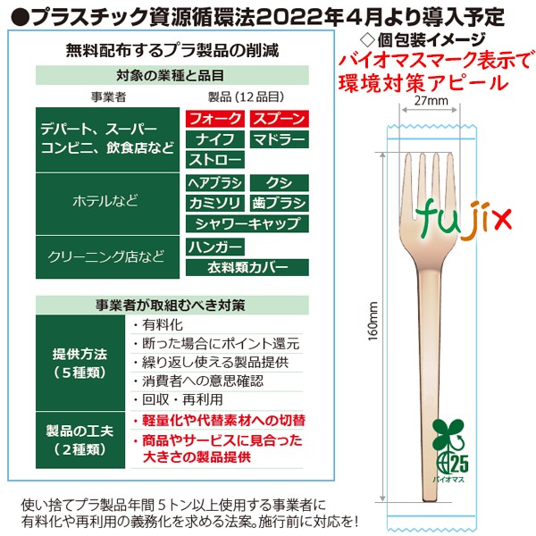 トーカンECOフォーク160 単袋 2022年4月施行 プラスチック資源循環法　対応 環境 SDGs